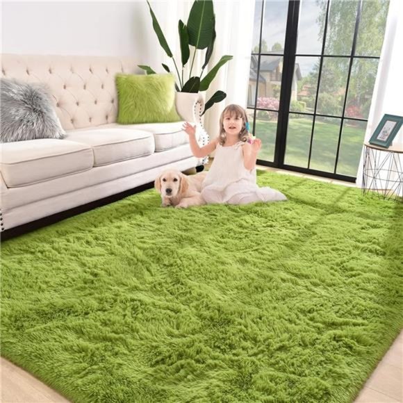 Super Soft Shaggy Rug for Bedroom, 4x5.9 Feet Fluffy Carpet for Living Room - Picture 1 of 6